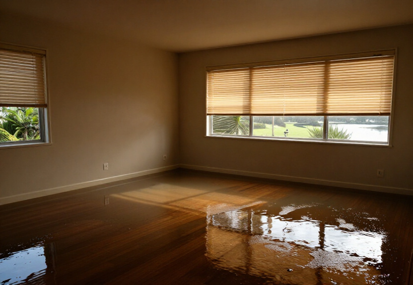 Water-damaged carpet in Emu Plains before drying